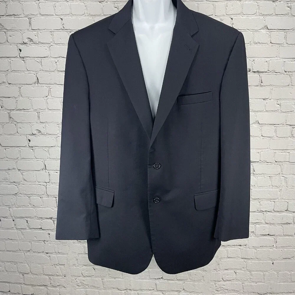 Jos A Bank Dark Navy Blue Gordon Wool 2 Button Vented Notch Suit Blazer Size 44R